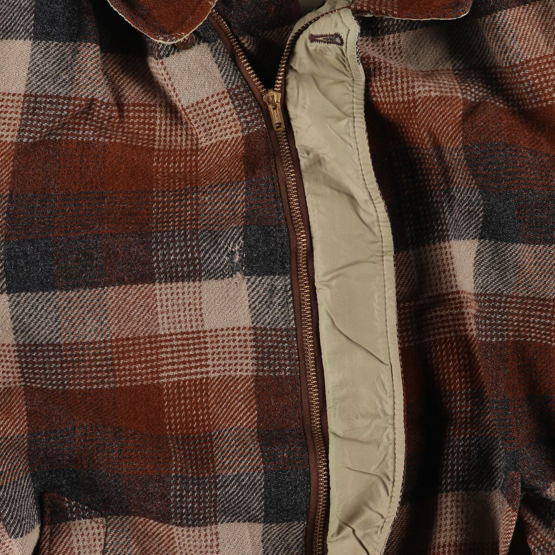 1940'S Pendleton Check Pattern Reversible Wool Shirt Jacket Men's XL Vintage /eaa512606