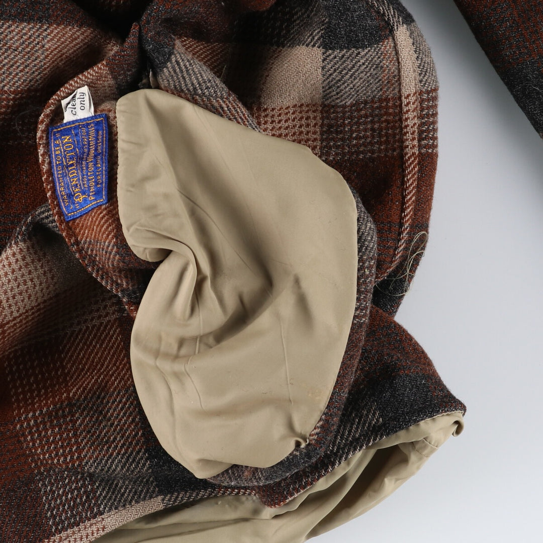 1940'S Pendleton Check Pattern Reversible Wool Shirt Jacket Men's XL Vintage /eaa512606