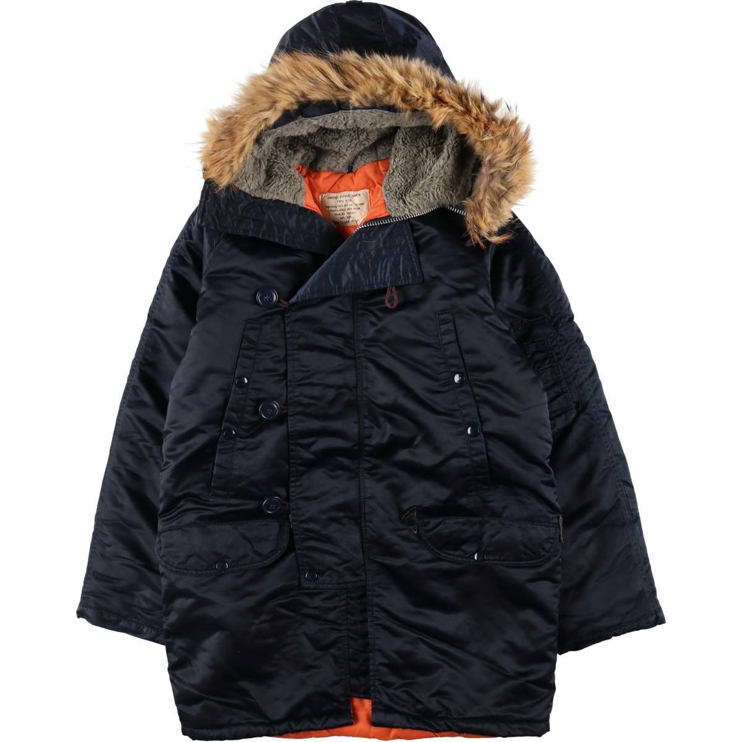 Civilian 1980'S Golden Fleece N-3B Military Flight Jacket, Made in USA, Size 34, Men's L (equivalent) Nylon navy blue type Vintage Second Hand