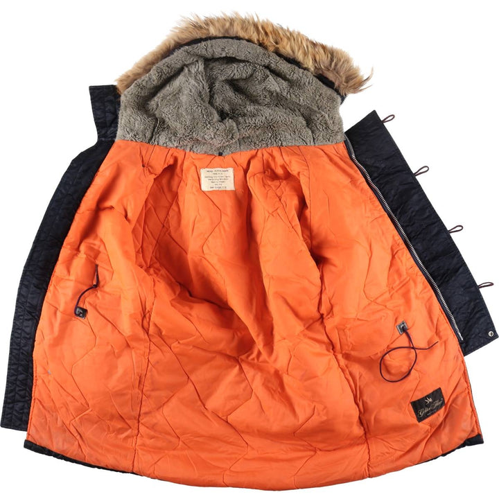 Civilian 1980'S Golden Fleece N-3B Military Flight Jacket, Made in USA, Size 34, Men's L (equivalent) Nylon navy blue type Vintage Second Hand