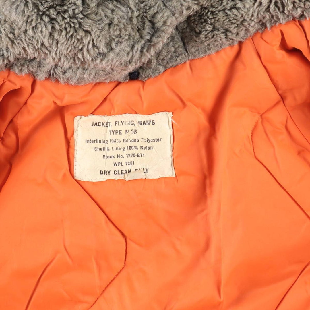 Civilian 1980'S Golden Fleece N-3B Military Flight Jacket, Made in USA, Size 34, Men's L (equivalent) Nylon navy blue type Vintage Second Hand