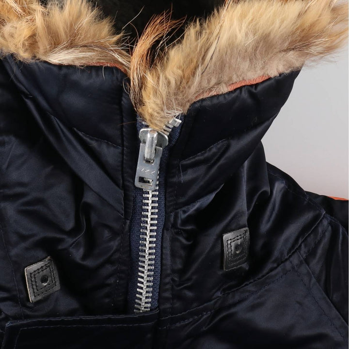 Civilian 1980'S Golden Fleece N-3B Military Flight Jacket, Made in USA, Size 34, Men's L (equivalent) Nylon navy blue type Vintage Second Hand