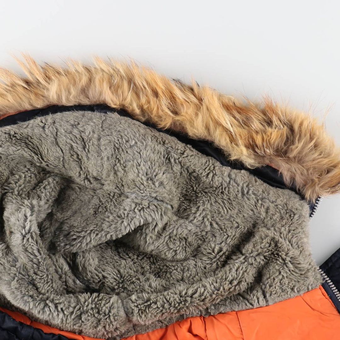 Civilian 1980'S Golden Fleece N-3B Military Flight Jacket, Made in USA, Size 34, Men's L (equivalent) Nylon navy blue type Vintage Second Hand