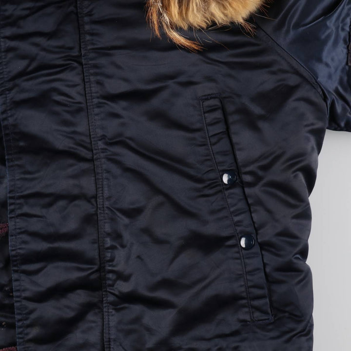 Civilian 1980'S Golden Fleece N-3B Military Flight Jacket, Made in USA, Size 34, Men's L (equivalent) Nylon navy blue type Vintage Second Hand