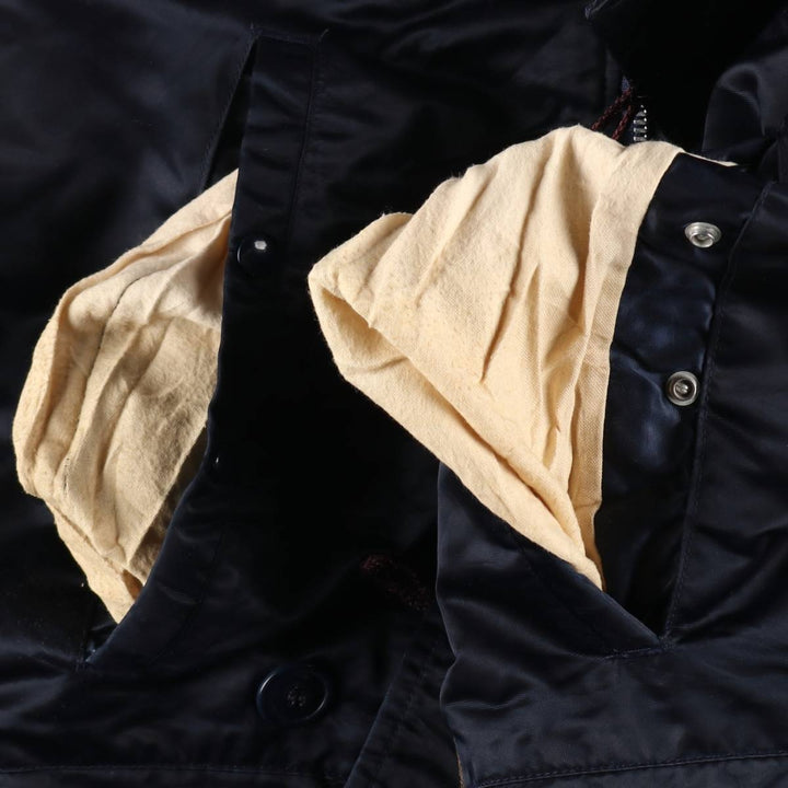 Civilian 1980'S Golden Fleece N-3B Military Flight Jacket, Made in USA, Size 34, Men's L (equivalent) Nylon navy blue type Vintage Second Hand