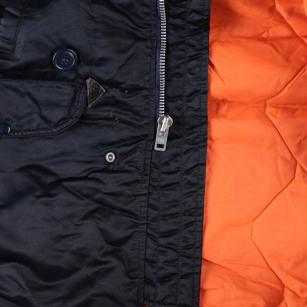 Civilian 1980'S Golden Fleece N-3B Military Flight Jacket, Made in USA, Size 34, Men's L (equivalent) Nylon navy blue type Vintage Second Hand