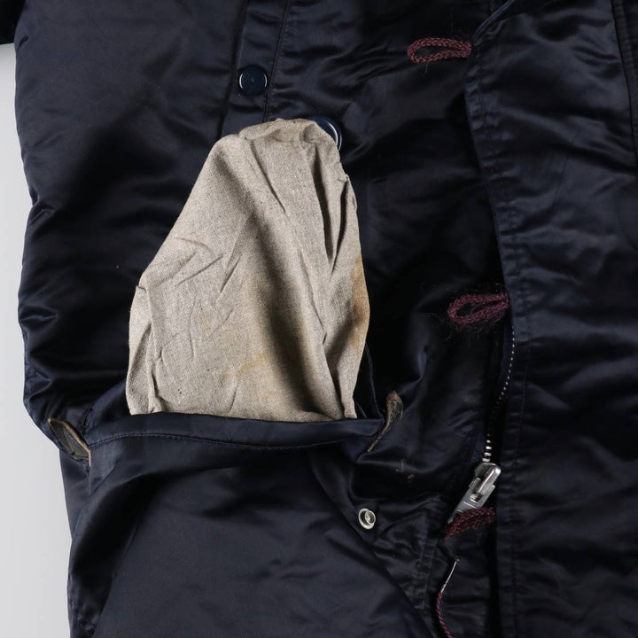 Civilian 1980'S Golden Fleece N-3B Military Flight Jacket, Made in USA, Size 34, Men's L (equivalent) Nylon navy blue type Vintage Second Hand