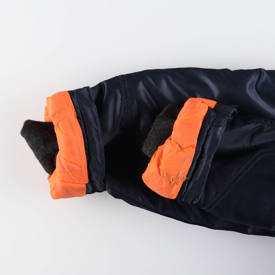 Civilian 1980'S Golden Fleece N-3B Military Flight Jacket, Made in USA, Size 34, Men's L (equivalent) Nylon navy blue type Vintage Second Hand