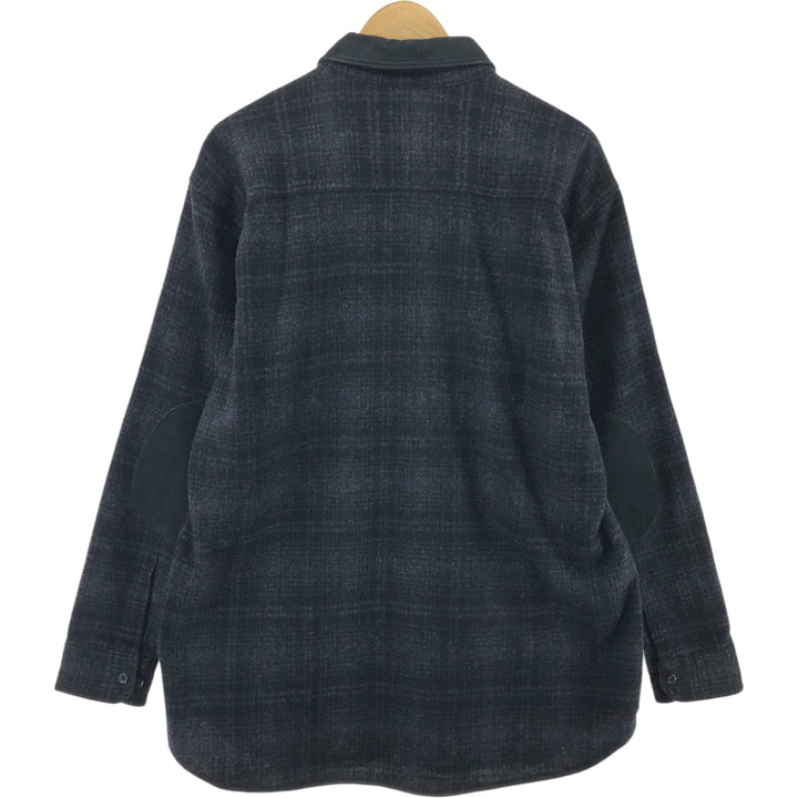 WOOLRICH Ombre Check Wool Shirt Made in USA Men's XL /eaa512814