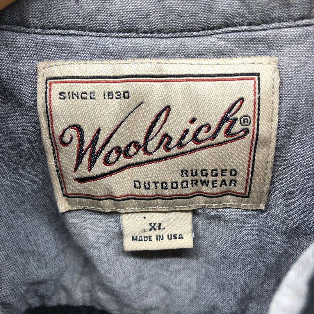 WOOLRICH Ombre Check Wool Shirt Made in USA Men's XL /eaa512814