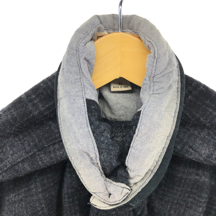 WOOLRICH Ombre Check Wool Shirt Made in USA Men's XL /eaa512814