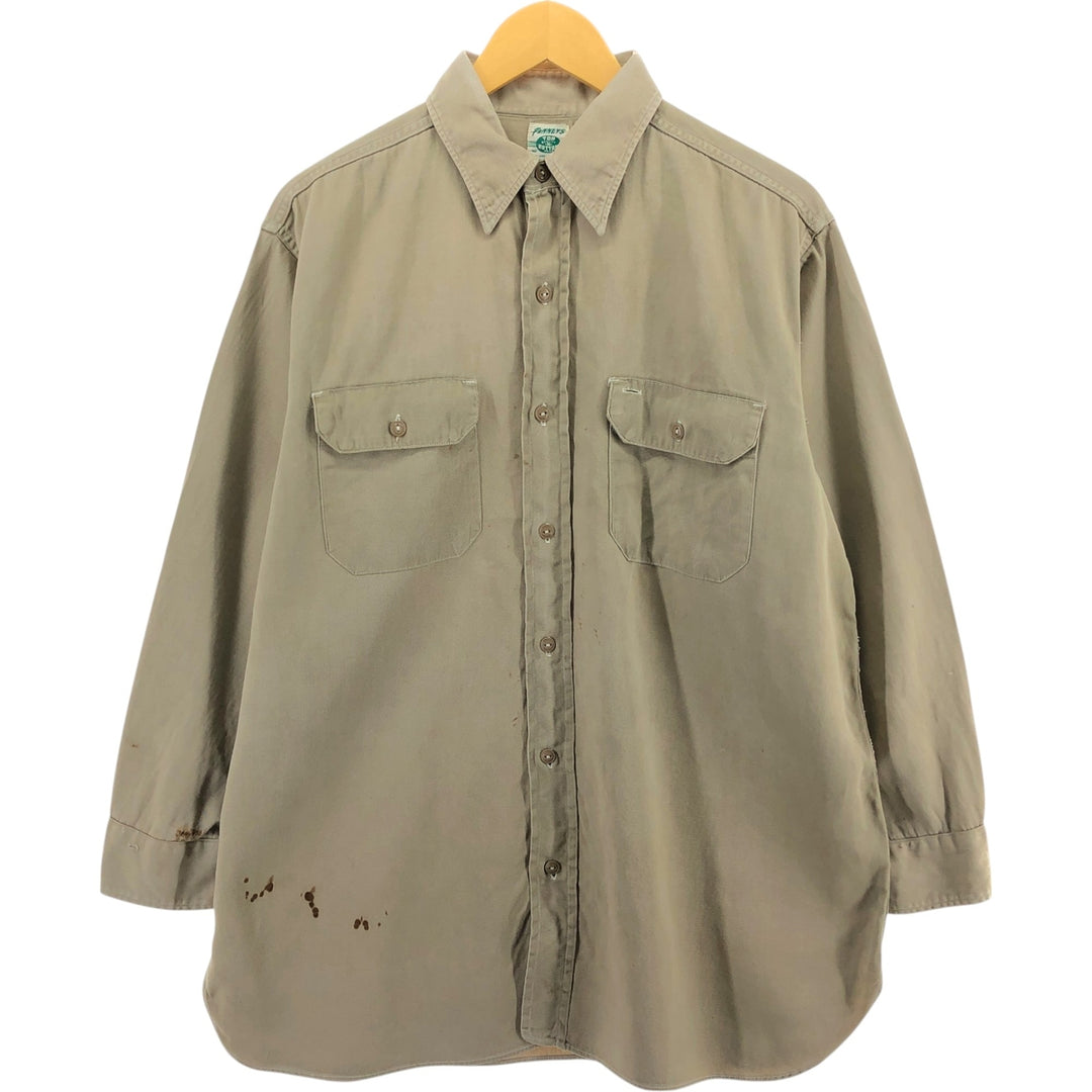 50'S Penney's Long Sleeve Work Shirt, Men's XL Size, Vintage /eaa512822