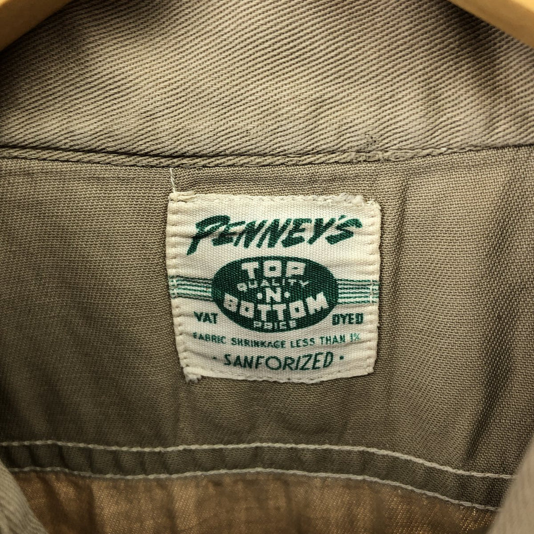 50'S Penney's Long Sleeve Work Shirt, Men's XL Size, Vintage /eaa512822