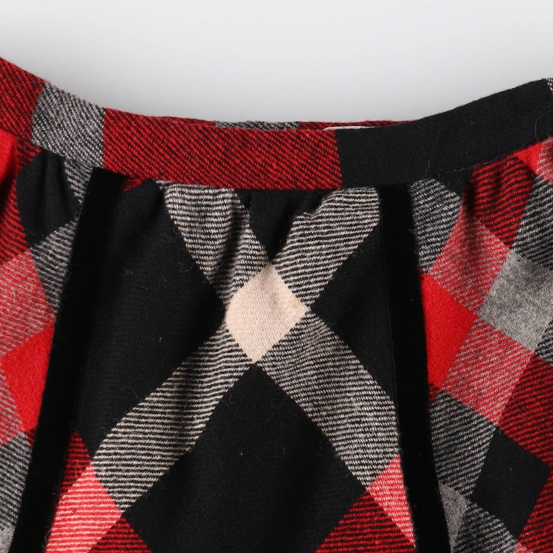 RAKISH Check Pattern Wool Maxi Flare Skirt Women's M Size Vintage /eaa512842