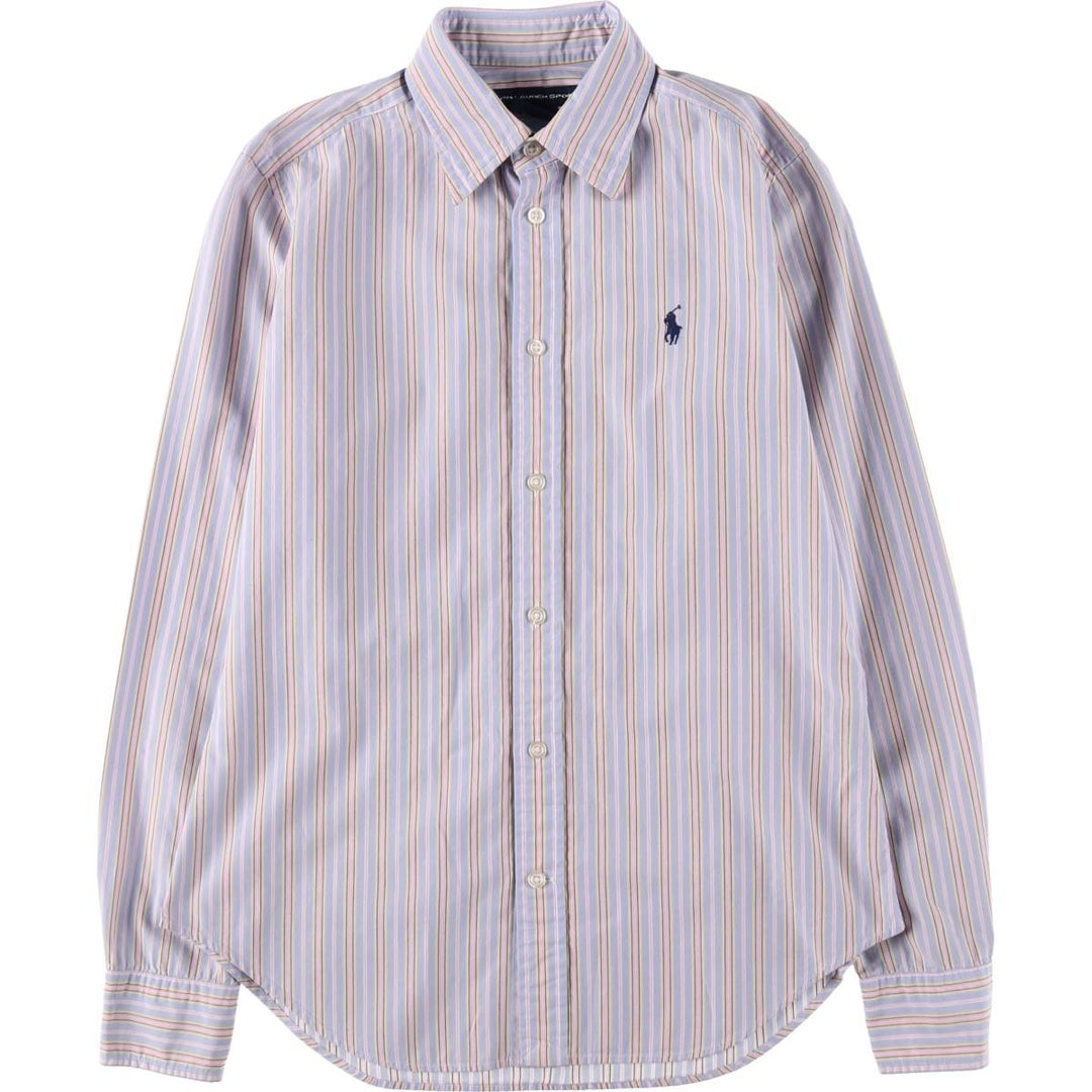 RALPH LAUREN SPORT Slim Fit Multi-Stripe Long Sleeve Cotton Striped Shirt Women's S /eaa512855