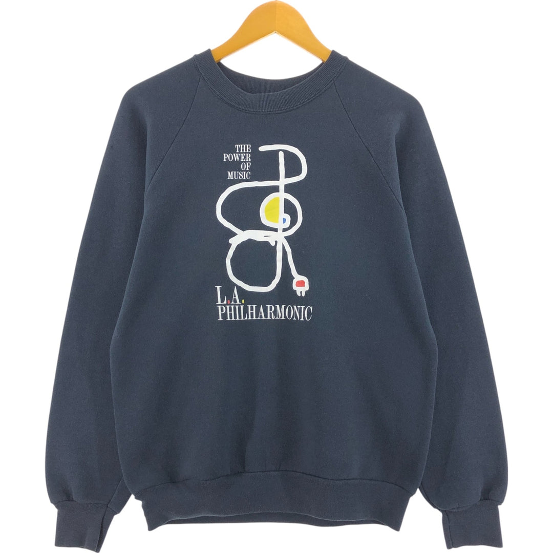 Vintage 80s-90'S Fruit of the Loom print sweatshirt, made in the USA, size L, men's cotton black type Vintage Second Hand
