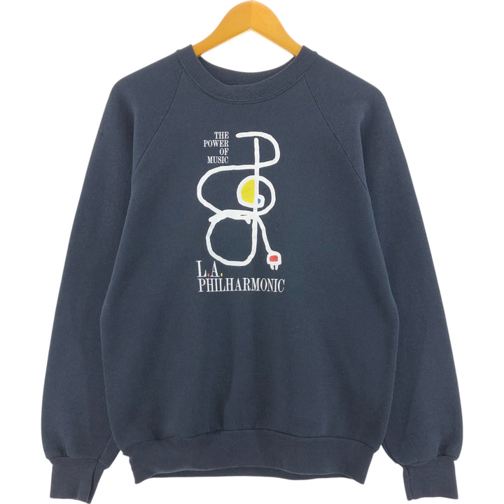 Vintage 80s-90'S Fruit of the Loom print sweatshirt, made in the USA, size L, men's cotton black type Vintage Second Hand