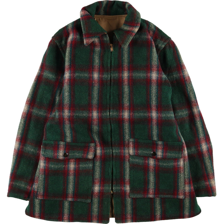 50s~ Check Pattern Reversible Wool Shirt Jacket Men's M Size Vintage /eaa512979