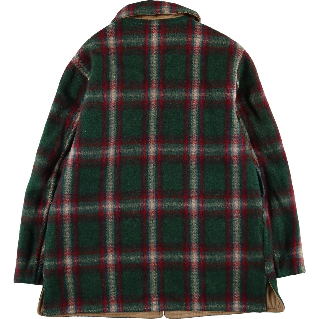 50s~ Check Pattern Reversible Wool Shirt Jacket Men's M Size Vintage /eaa512979