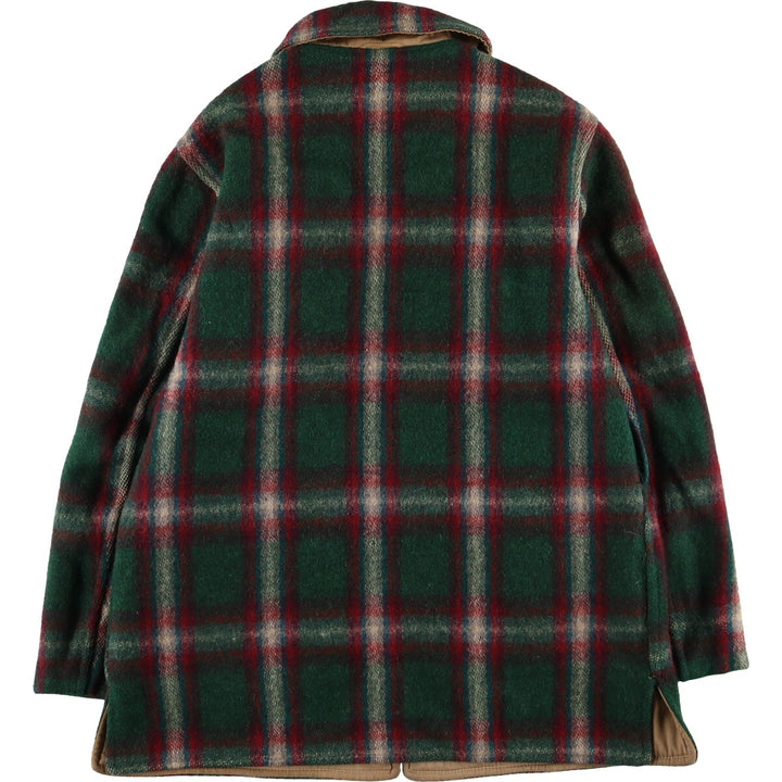 50s~ Check Pattern Reversible Wool Shirt Jacket Men's M Size Vintage /eaa512979