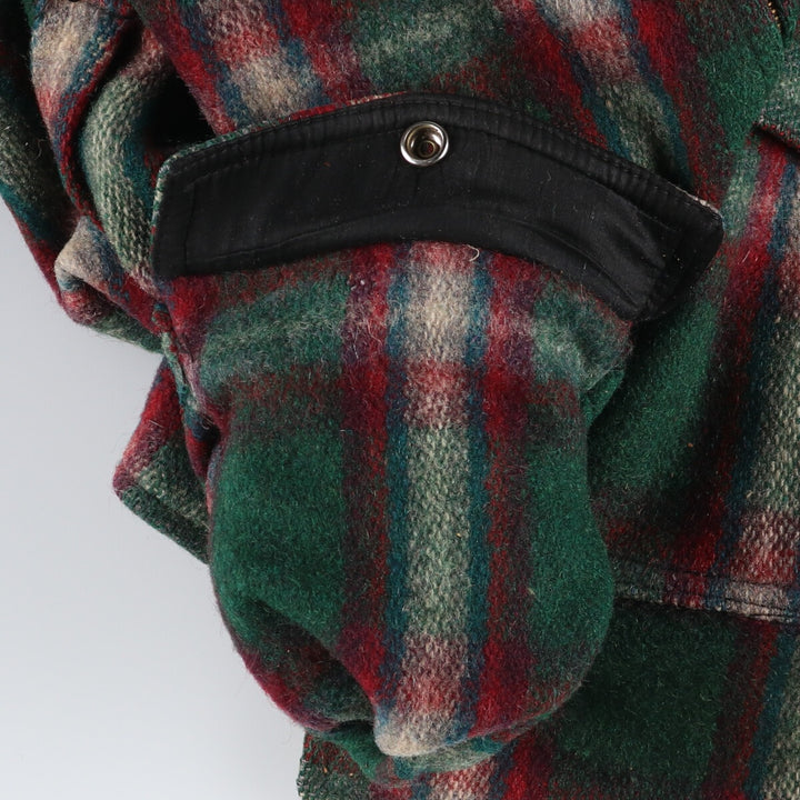 50s~ Check Pattern Reversible Wool Shirt Jacket Men's M Size Vintage /eaa512979