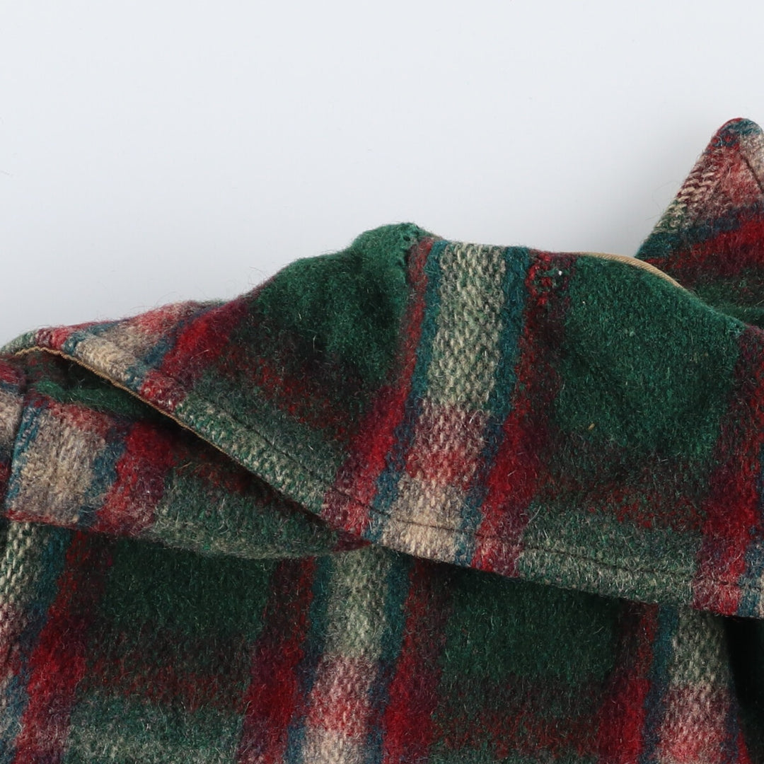 50s~ Check Pattern Reversible Wool Shirt Jacket Men's M Size Vintage /eaa512979