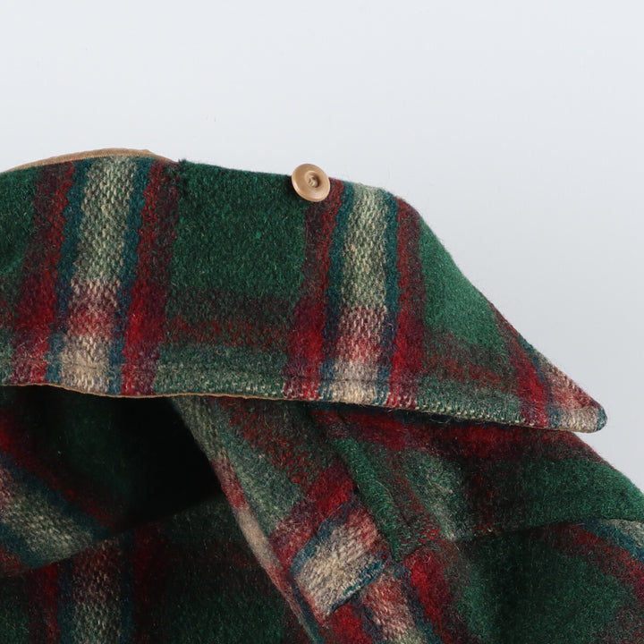 50s~ Check Pattern Reversible Wool Shirt Jacket Men's M Size Vintage /eaa512979