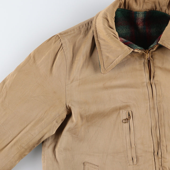 50s~ Check Pattern Reversible Wool Shirt Jacket Men's M Size Vintage /eaa512979