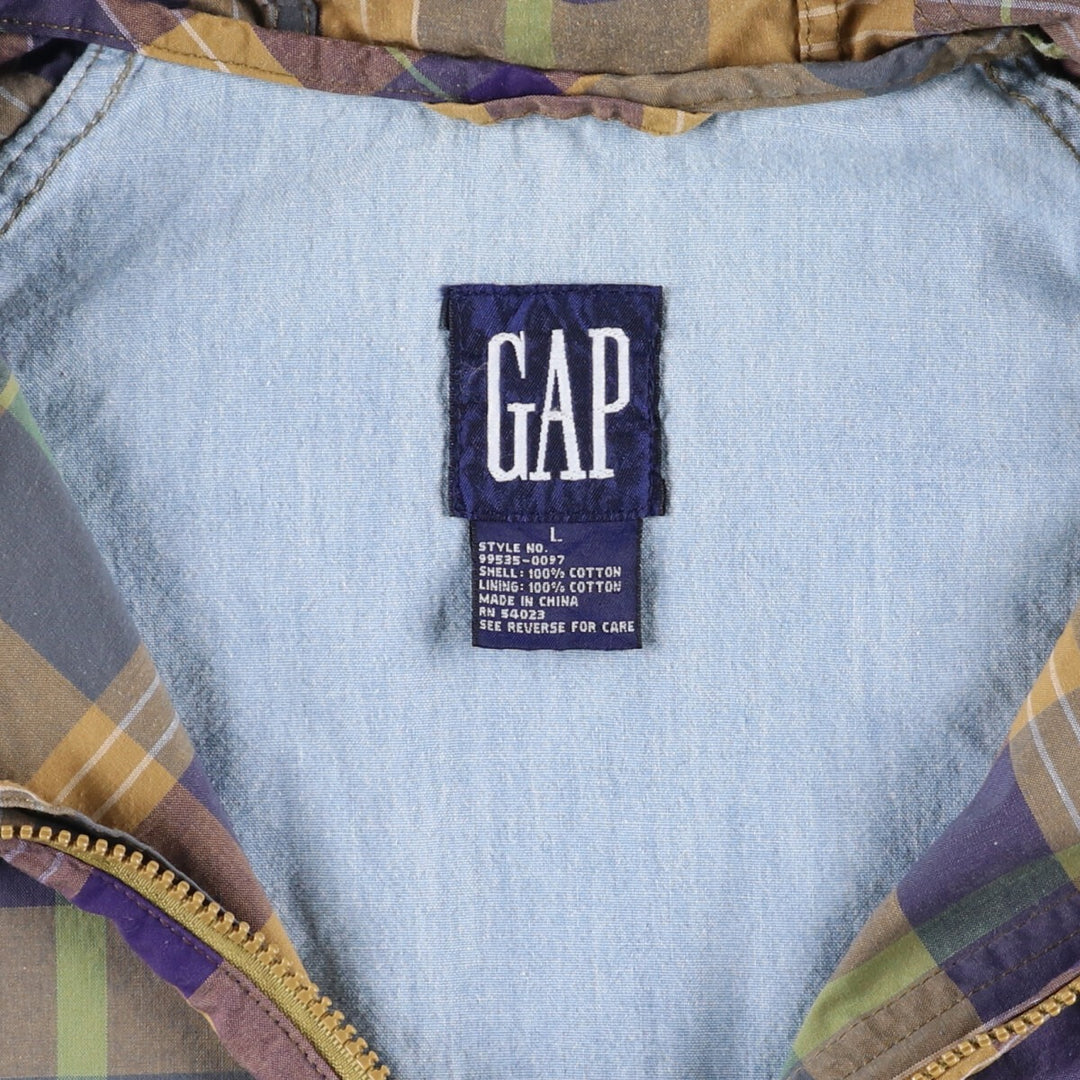 90'S GAP Old Gap Check Pattern Anorak Parka Men's L size Vintage /eaa512996