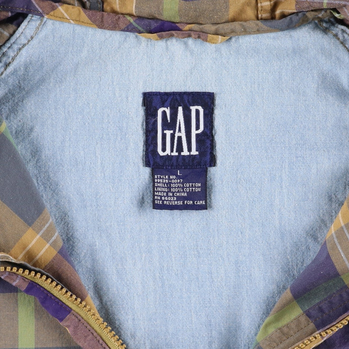 90'S GAP Old Gap Check Pattern Anorak Parka Men's L size Vintage /eaa512996