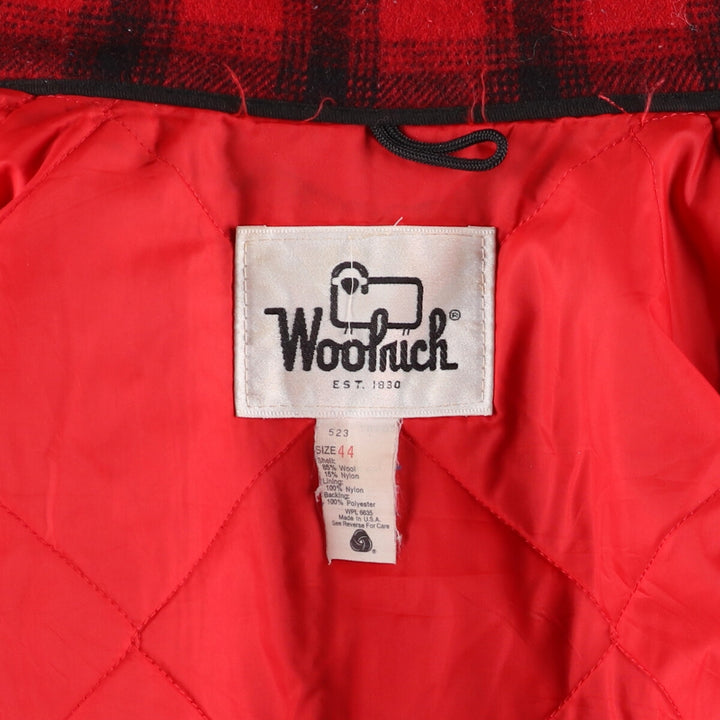 70'S WOOLRICH Ombre Check Padded Wool Hunting Jacket Made in USA Men's XL /eaa513050