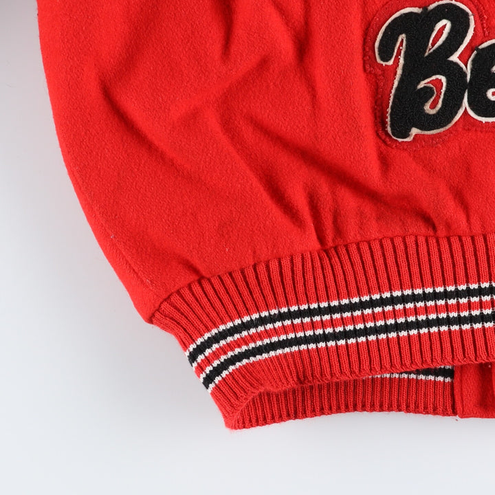 90s~ ROCK CREEK ATHLETICS Sleeve Leather Wool Button Varsity Jacket Made in USA Men's L size /eaa513058