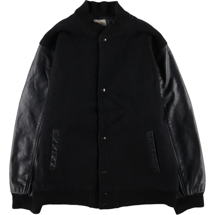 Leather sleeve wool button varsity jacket made in Canada, equivalent to men's XXL / eaa513060