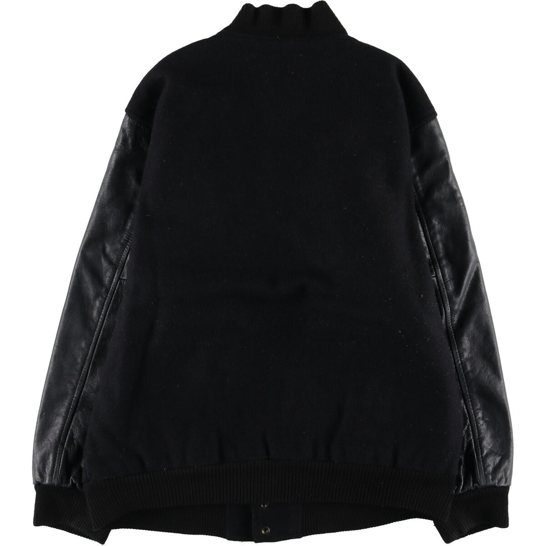 Leather sleeve wool button varsity jacket made in Canada, equivalent to men's XXL / eaa513060