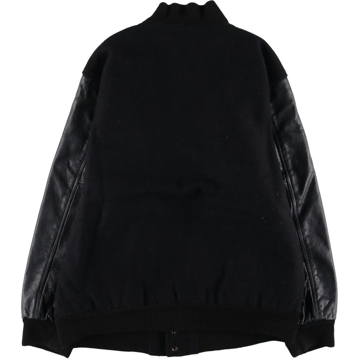 Leather sleeve wool button varsity jacket made in Canada, equivalent to men's XXL / eaa513060