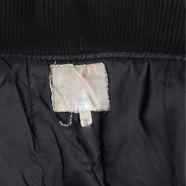 Leather sleeve wool button varsity jacket made in Canada, equivalent to men's XXL / eaa513060