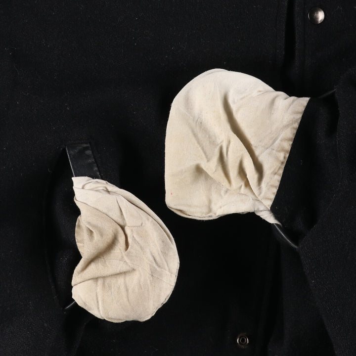 Leather sleeve wool button varsity jacket made in Canada, equivalent to men's XXL / eaa513060