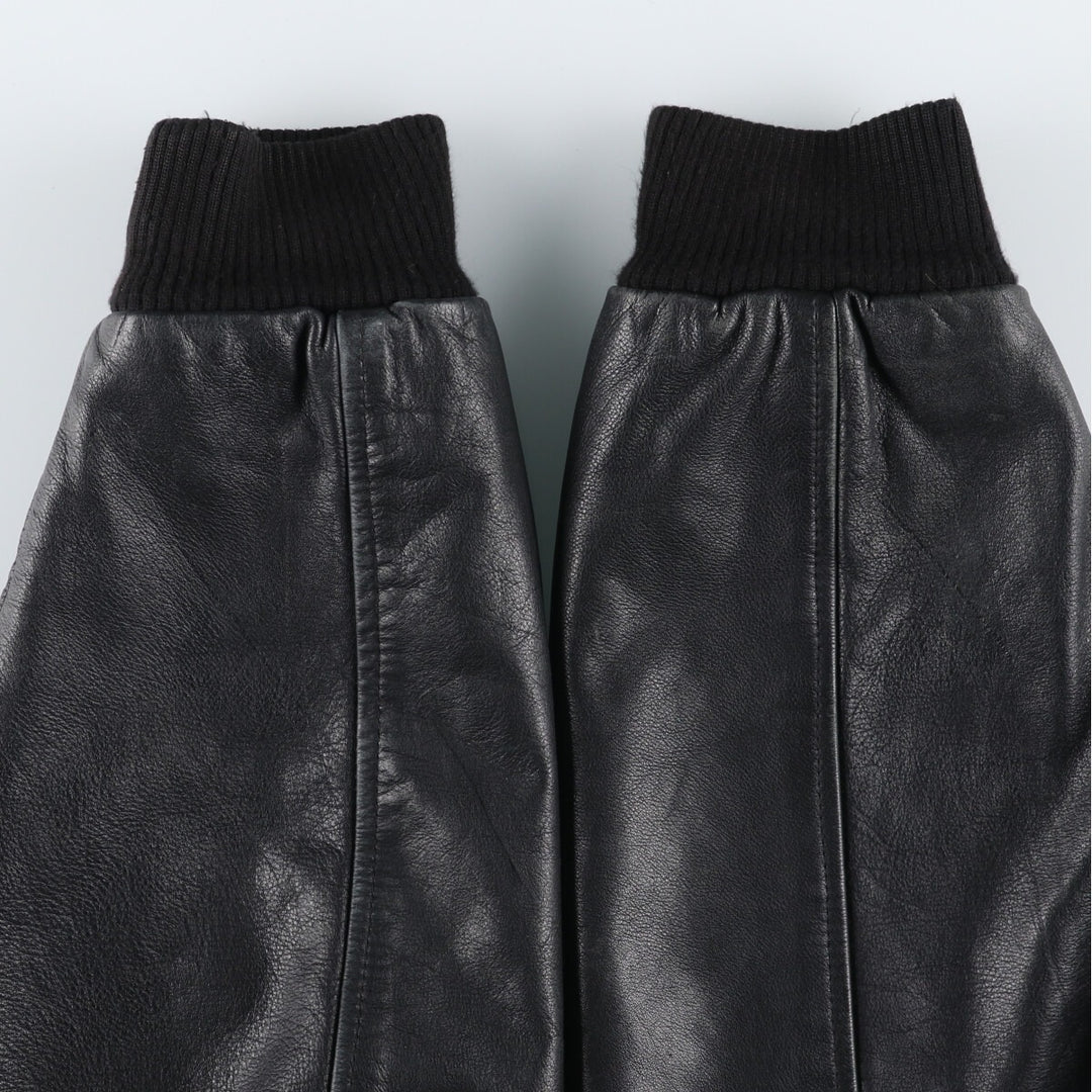 Leather sleeve wool button varsity jacket made in Canada, equivalent to men's XXL / eaa513060