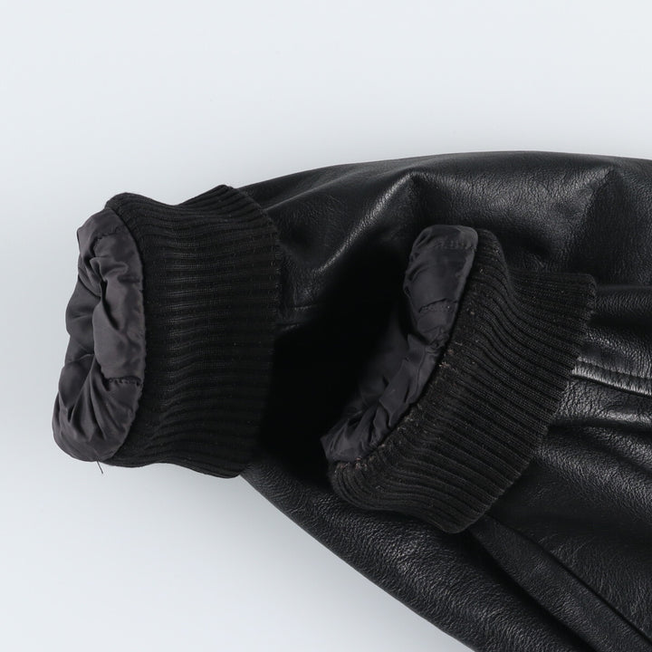 Leather sleeve wool button varsity jacket made in Canada, equivalent to men's XXL / eaa513060