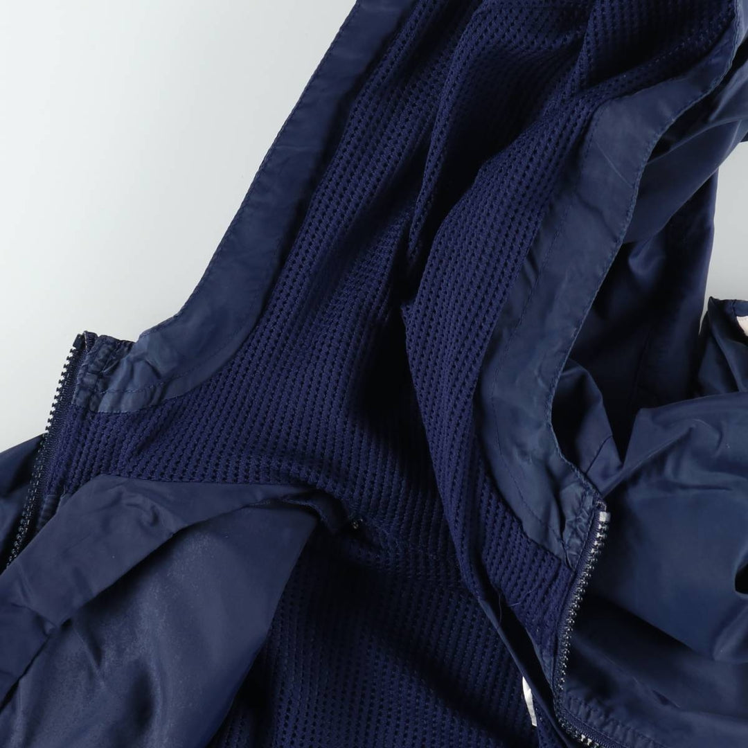 Vintage 90'S Adidas nylon hoodie, size L, men's Nylon navy blue type Vintage Second Hand