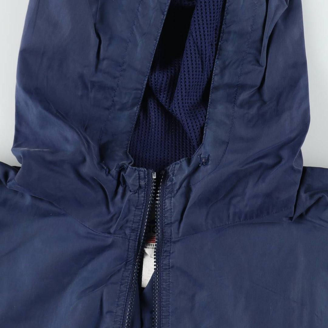 Vintage 90'S Adidas nylon hoodie, size L, men's Nylon navy blue type Vintage Second Hand