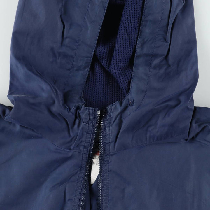 Vintage 90'S Adidas nylon hoodie, size L, men's Nylon navy blue type Vintage Second Hand