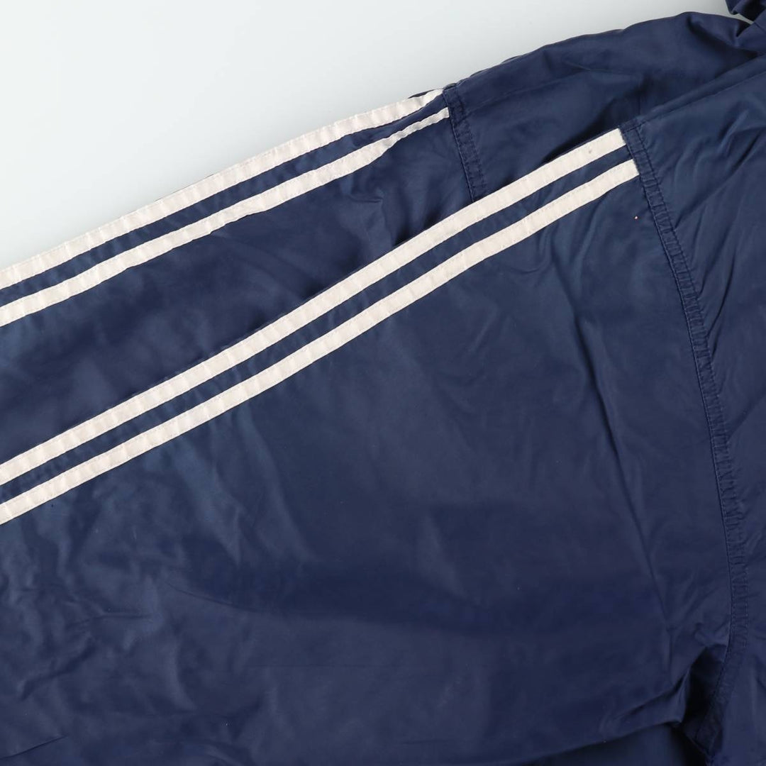 Vintage 90'S Adidas nylon hoodie, size L, men's Nylon navy blue type Vintage Second Hand