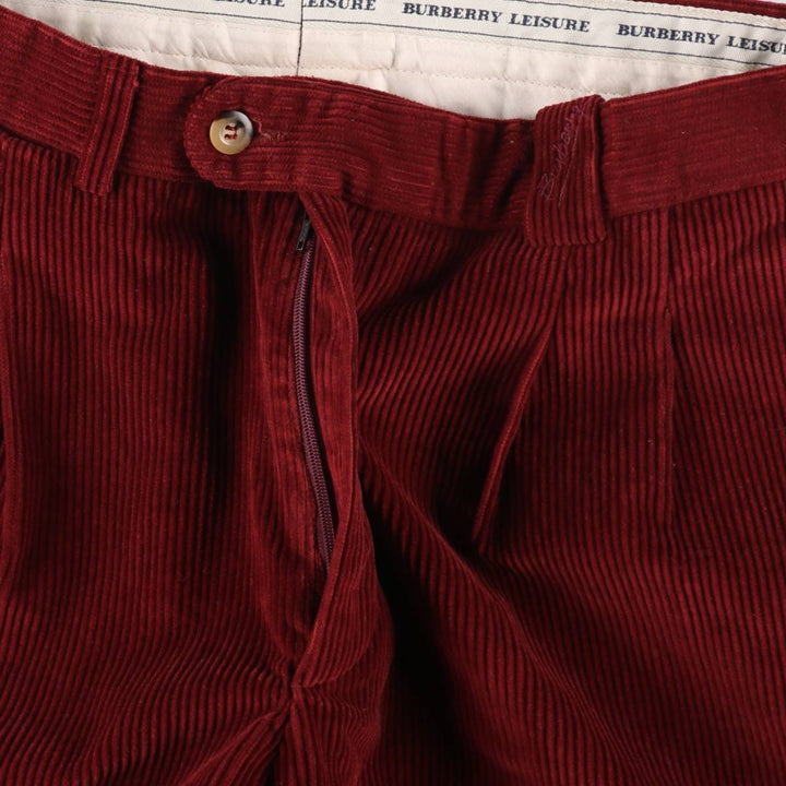Burberry's London Leisure Two-Pleated Corduroy Pants, Men's, Size W31 cotton red type Vintage Second Hand
