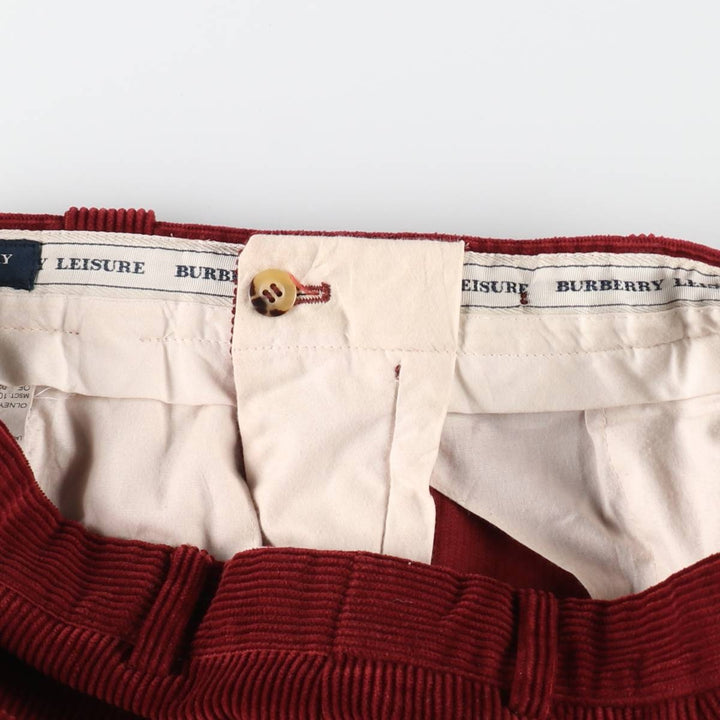 Burberry's London Leisure Two-Pleated Corduroy Pants, Men's, Size W31 cotton red type Vintage Second Hand