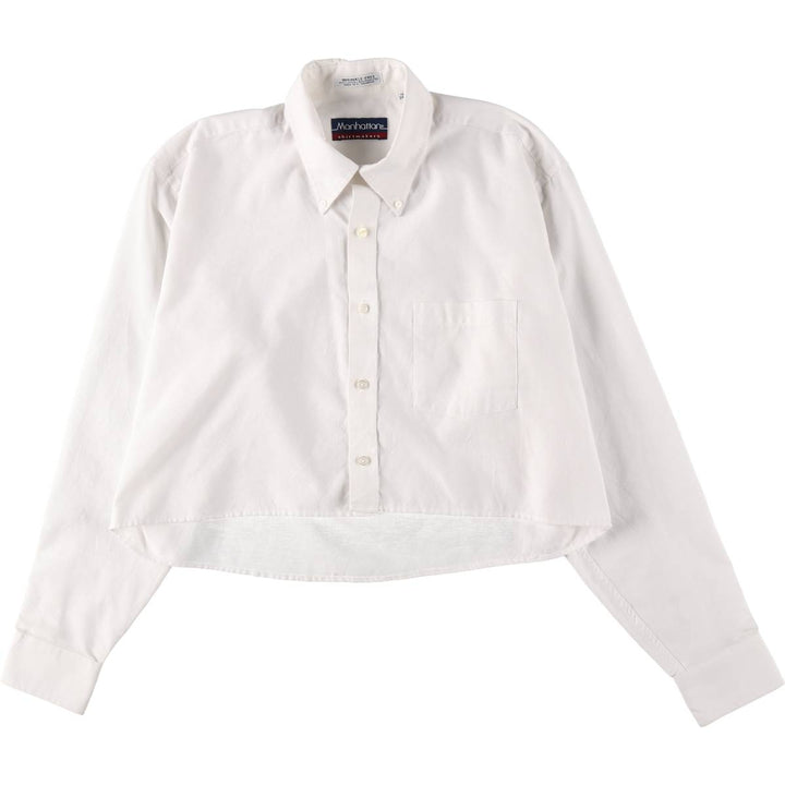 Elulu Original Remake Big Ribbon Shirt, Long Sleeve Button-Down Shirt, Women's Size L cotton white type Vintage Second Hand