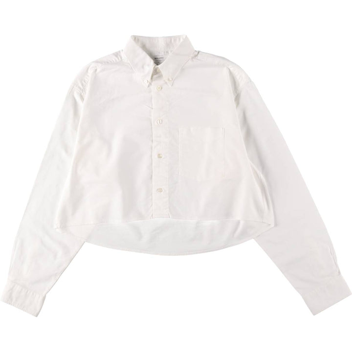 Elulu Original Remake Big Ribbon Shirt, Long Sleeve Button-Down Shirt, Women's Size L cotton white type Vintage Second Hand