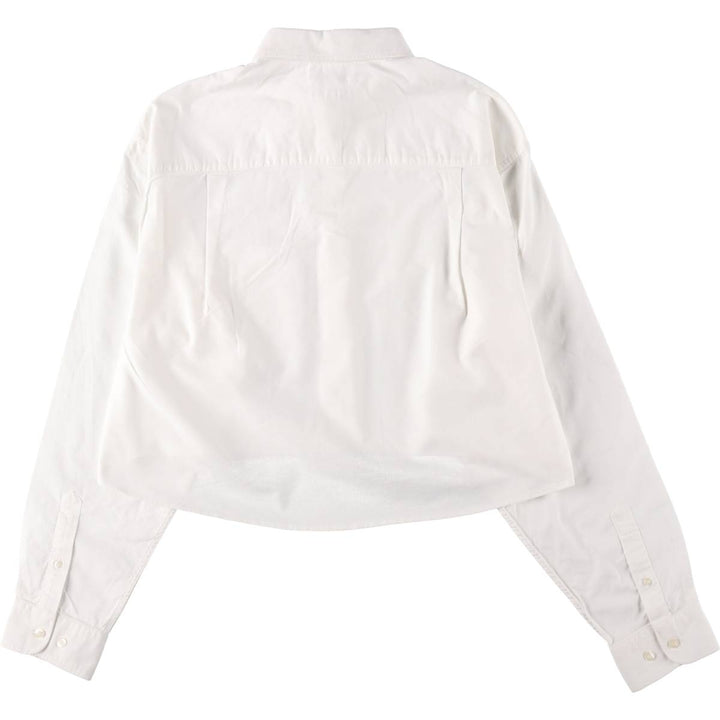 Elulu Original Remake Big Ribbon Shirt, Long Sleeve Button-Down Shirt, Women's Size L cotton white type Vintage Second Hand