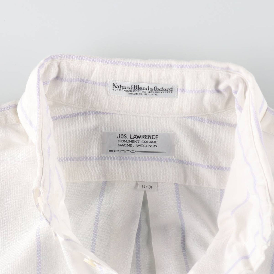 Elulu Original Remake Big Ribbon Shirt, Long Sleeve Button-Down Striped Shirt, Made in USA, Women's Size M cotton white type Vintage Second Hand