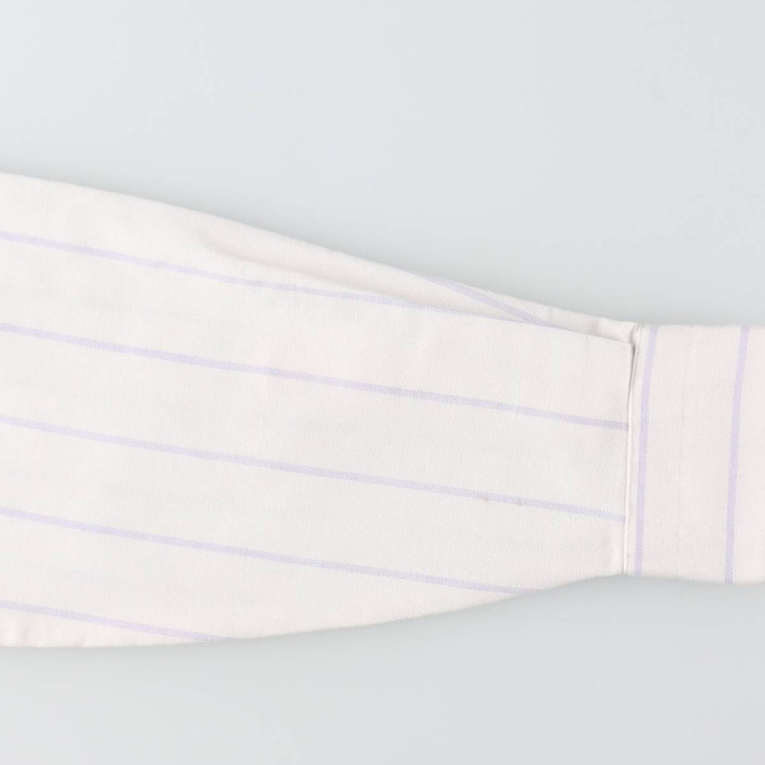 Elulu Original Remake Big Ribbon Shirt, Long Sleeve Button-Down Striped Shirt, Made in USA, Women's Size M cotton white type Vintage Second Hand